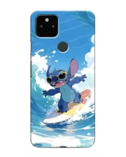 Чехол для Google Pixel 5 с картинкой «Стич на волне»