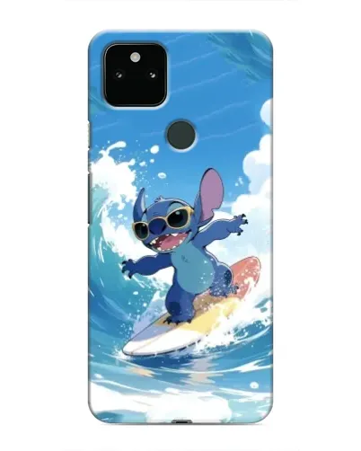 Чехол для Google Pixel 5 с картинкой «Стич на волне»