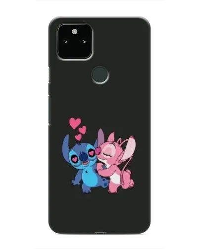 Чехол для Google Pixel 5 с картинкой «Анжел целует Стича»