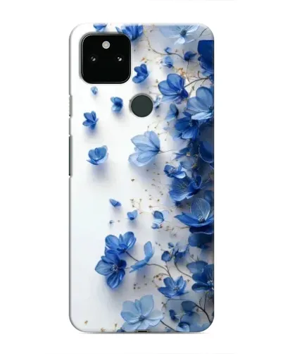 Чехол для Google Pixel 5 с картинкой «Голубой цветочный каскад»