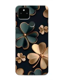 Чехол для Google Pixel 5 с картинкой «Клевер в золоте»