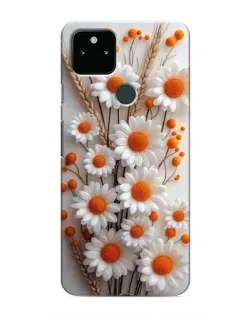 Чехол для Google Pixel 5 с картинкой «Белые сухоцветы»