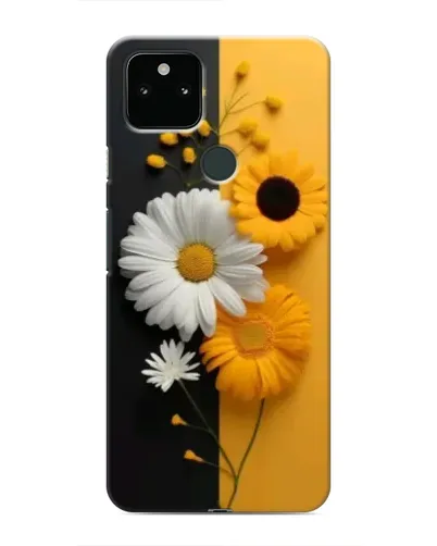 Чехол для Google Pixel 5 с картинкой «Подсолнух и ромашка»