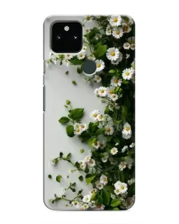 Чехол для Google Pixel 5 с картинкой «Ветка мелких белых цветов»