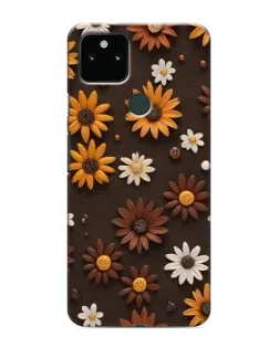 Чехол для Google Pixel 5 с картинкой «Узор из маленьких подсолнухов»