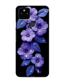 Чехол для Google Pixel 5 с картинкой «Фиолетовые цветы с росою»