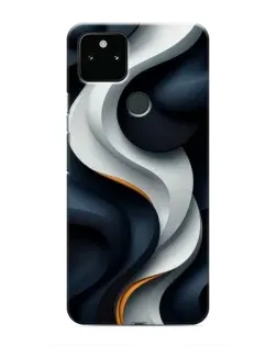 Чехол для Google Pixel 5 с картинкой «Объемные черно-белые ленты»