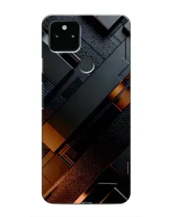 Чехол для Google Pixel 5 с картинкой «Черные геометрические блоки»