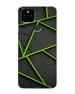 Чехол для Google Pixel 5 с картинкой «Зеленые геометрические линии»
