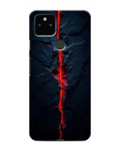 Чехол для Google Pixel 5 с картинкой «Kрасная лавовая трещина»