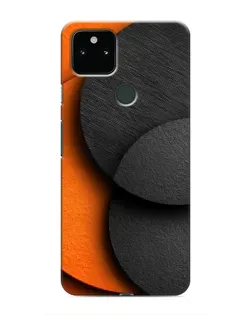 Чехол для Google Pixel 5 с картинкой «Геометрия оранжевых кругов»