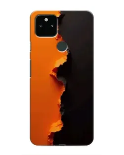Чехол для Google Pixel 5 с картинкой «Оранжевый разлом»