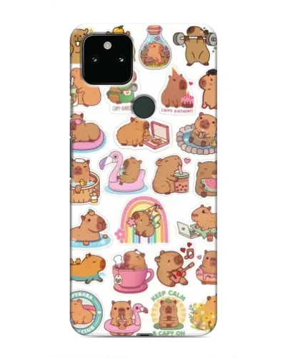 Чохол для Google Pixel 5 з картинкою «Капібари набір»