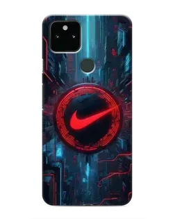 Чехол для Google Pixel 5a 5G с картинкой «Техногенный стиль Nike»