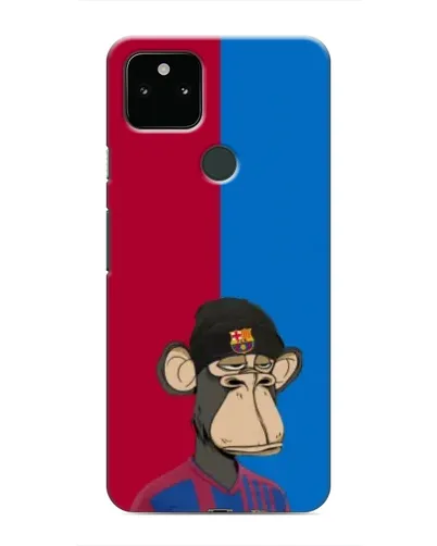 Чехол для Google Pixel 5a 5G с картинкой «Bored Ape — фанат Барсы»