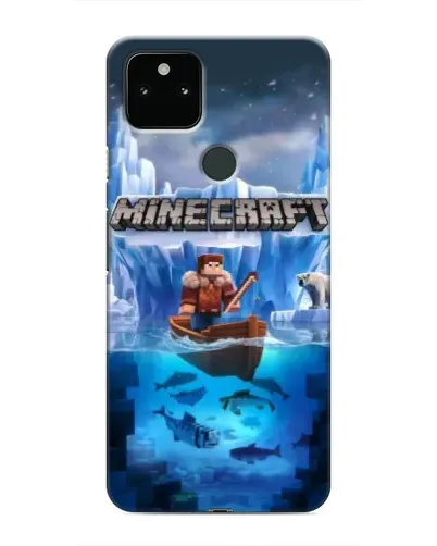 Чехол для Google Pixel 5a 5G с картинкой «Minecraft ледяной мир»