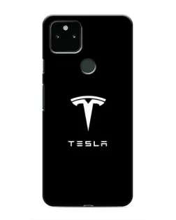 Чехол для Google Pixel 5a 5G с картинкой «Tesla White Logo»