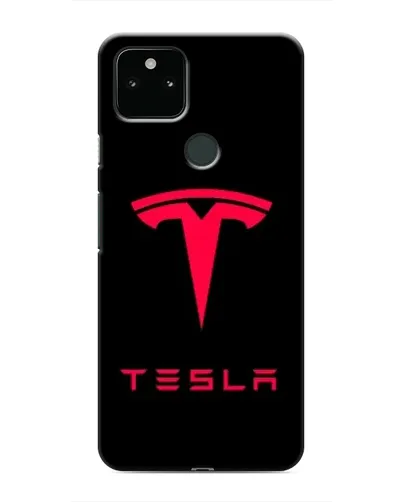 Чехол для Google Pixel 5a 5G с картинкой «Tesla Red Logo»