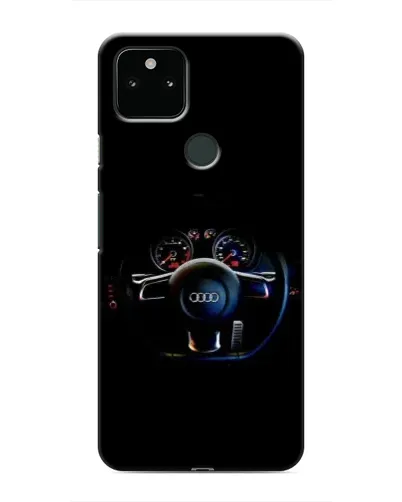 Чехол для Google Pixel 5a 5G с картинкой «Салон Audi — руль»
