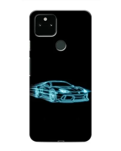 Чехол для Google Pixel 5a 5G с картинкой «Неоновый контур Lamborghini»