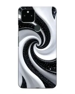 Чехол для Google Pixel 5a 5G с картинкой «Черно-белая спираль»