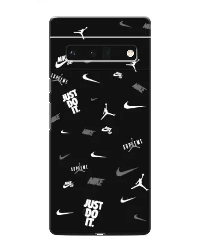 Чехол для Google Pixel 6 Pro с картинкой «Nike Black Pattern»