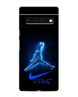 Чехол для Google Pixel 6 Pro с картинкой «Jordan Neon Blue»