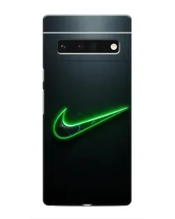 Чехол для Google Pixel 6 Pro с картинкой «Неоновый контур Nike»