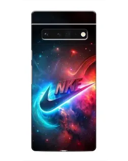 Чехол для Google Pixel 6 Pro с картинкой «Огненный логотип Nike»