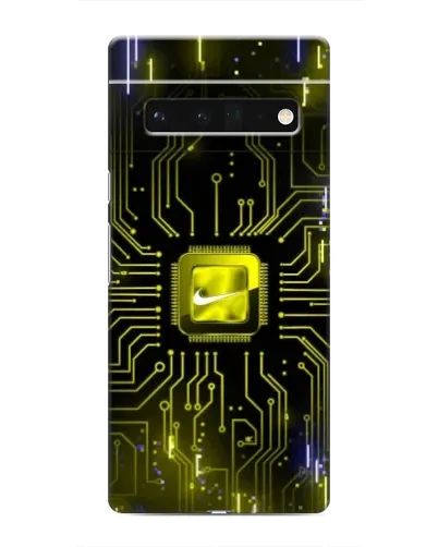 Чехол для Google Pixel 6 Pro с картинкой «Nike — золотая искра»