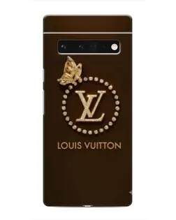 Чехол для Google Pixel 6 Pro с картинкой «LV — золотая печать»