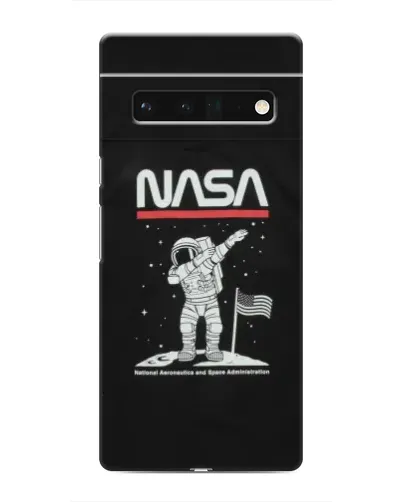 Чехол для Google Pixel 6 Pro с картинкой «NASA — шагаем по Луне»