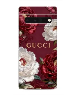 Чохол для Google Pixel 6 Pro з картинкою «Gucci — бордові троянди»