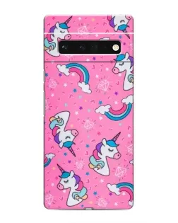 Чехол для Google Pixel 6 Pro с картинкой «Unicorn паттерн розовый»