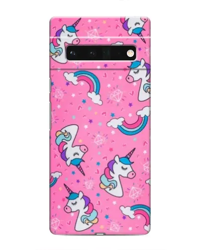 Чехол для Google Pixel 6 Pro с картинкой «Unicorn паттерн розовый»
