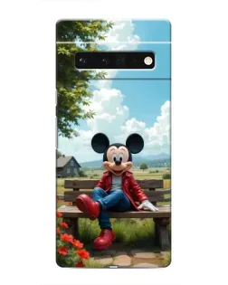 Чехол для Google Pixel 6 Pro с картинкой «Микки на скамейке»