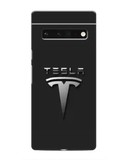 Чохол для Google Pixel 6 Pro з картинкою «Сталевий логотип Tesla»