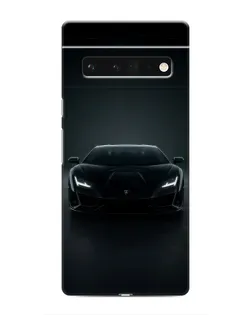 Чохол для Google Pixel 6 Pro з картинкою «Чорний Lamborghini Aventador»