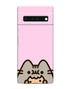 Чехол для Google Pixel 6 Pro с картинкой «Pusheen и печенье»