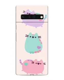Чехол для Google Pixel 6 Pro с картинкой «Pusheen трио»