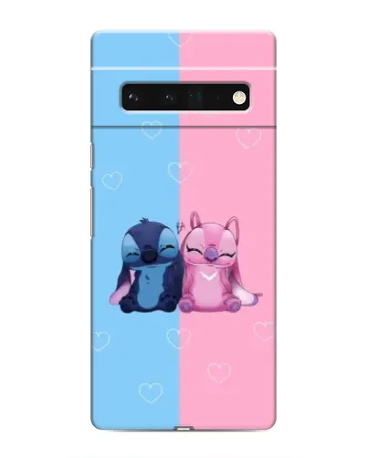 Чехол для Google Pixel 6 Pro с картинкой «Stitch и Angel Love»
