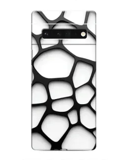 Чехол для Google Pixel 6 Pro с картинкой «Белая объемная сетка»