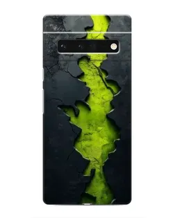 Чехол для Google Pixel 6 Pro с картинкой «Салатовый разлом скалы»
