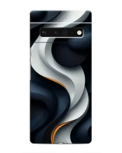 Чехол для Google Pixel 6 Pro с картинкой «Объемные черно-белые ленты»