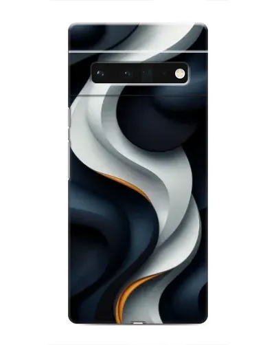 Чехол для Google Pixel 6 Pro с картинкой «Объемные черно-белые ленты»