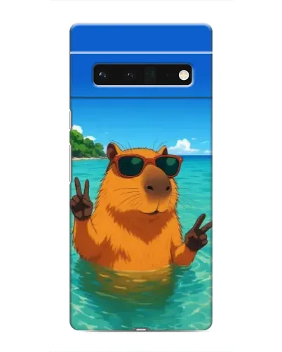 Чехол для Google Pixel 6 Pro с картинкой «Морская капибара»