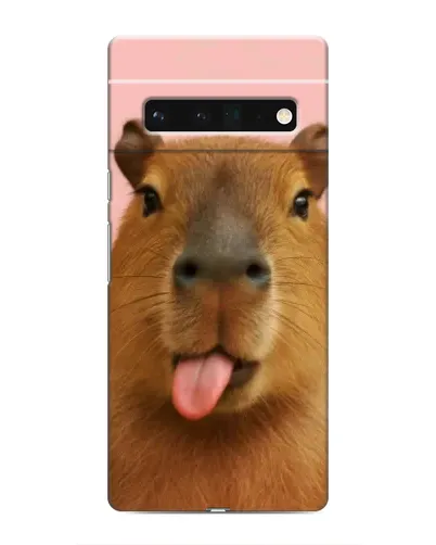 Чехол для Google Pixel 6 Pro с картинкой «Капибара с языком»