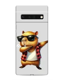 Чехол для Google Pixel 6 Pro с картинкой «Капибара рэпер даб»