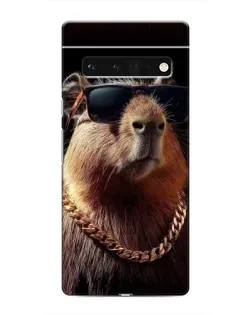 Чехол для Google Pixel 6 Pro с картинкой «Капибара золотая цепь»