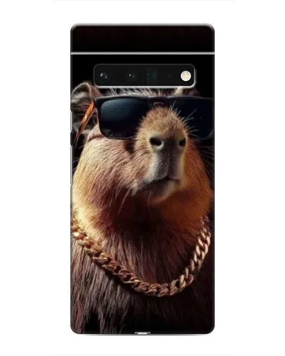 Чехол для Google Pixel 6 Pro с картинкой «Капибара золотая цепь»